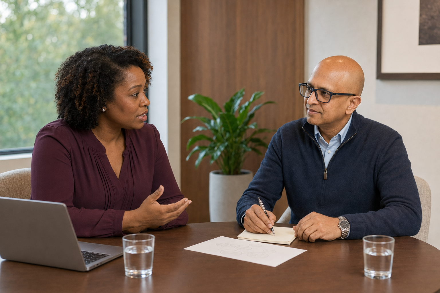 Kish in a one-on-one wealth strategy conversation
